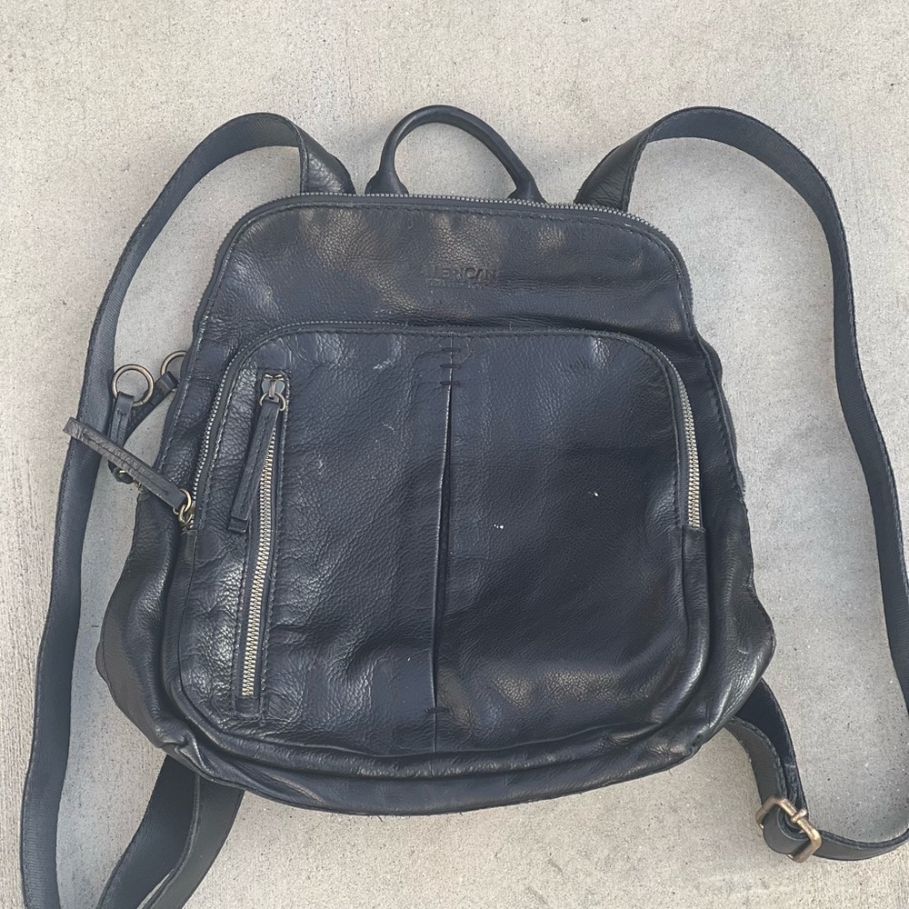 Black Leather Backpack
